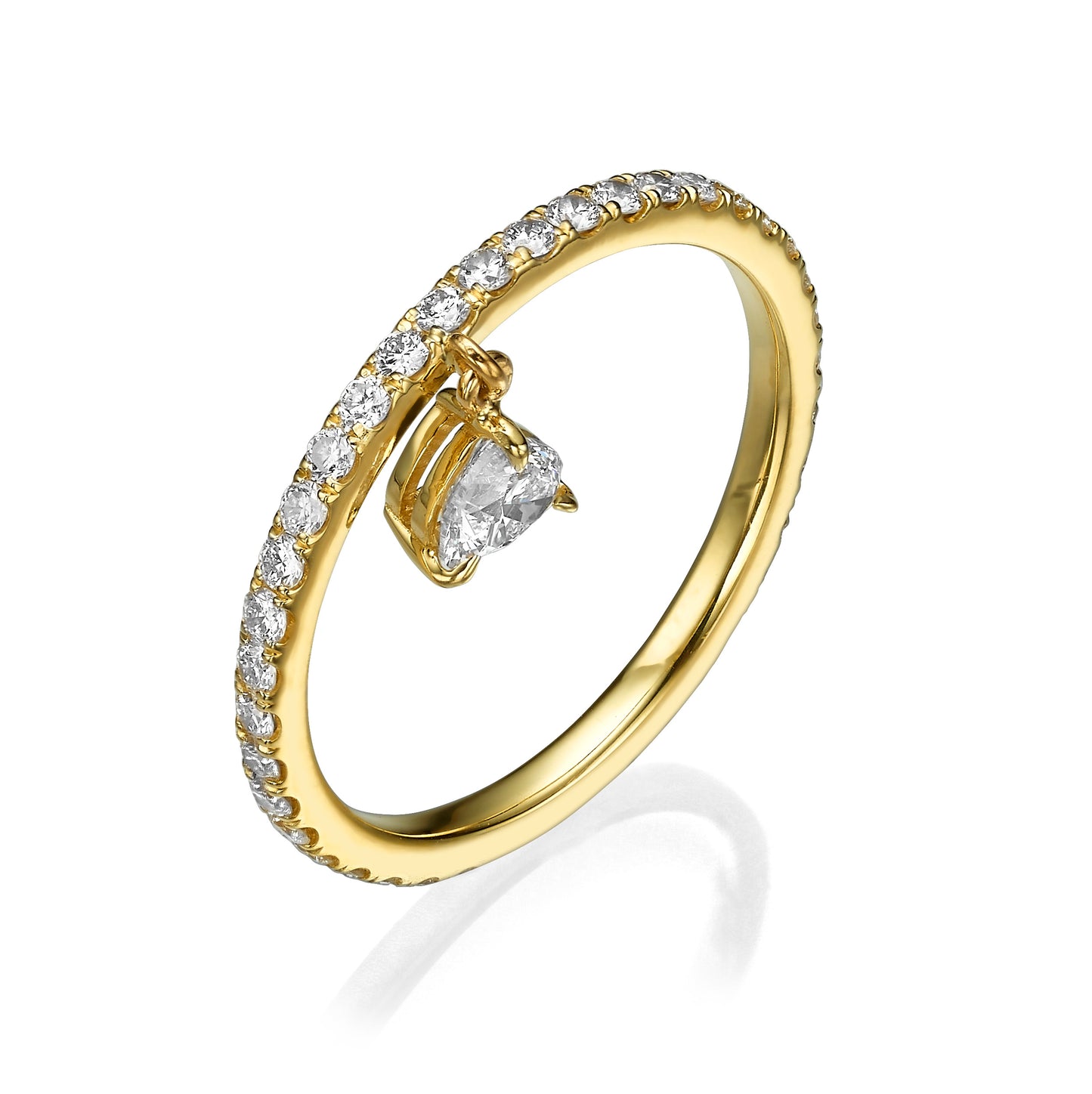 The Heart Charm Pavé Ring