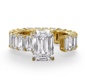 Emerald Cut Out Diamond Eternity Band