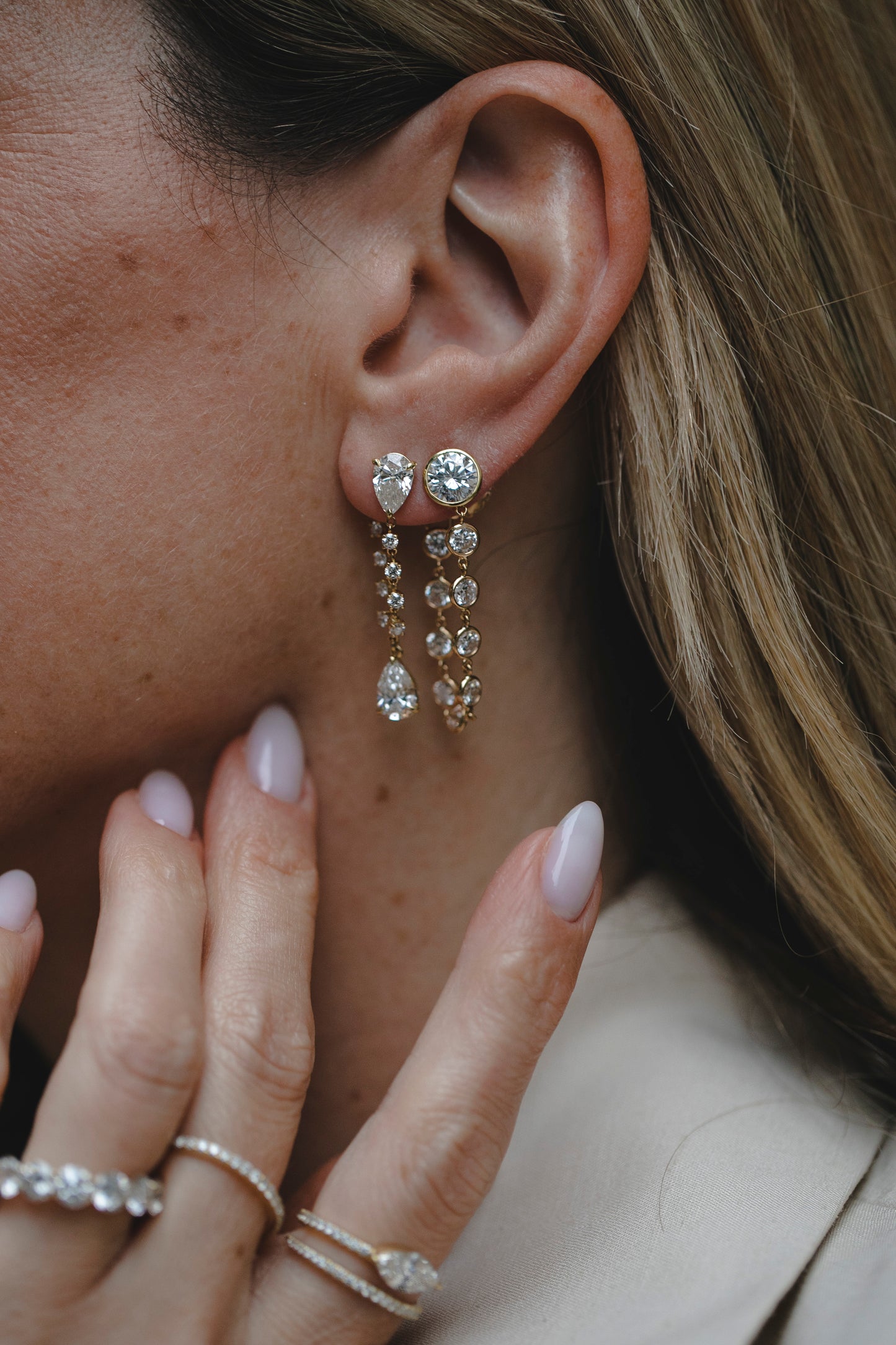 Radiant Round Drop Earrings