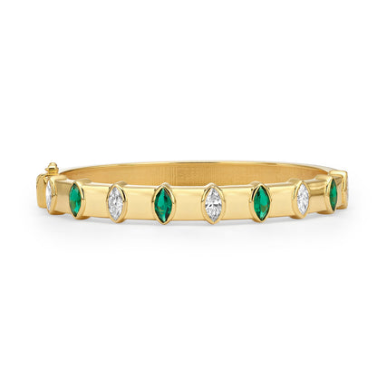 The Emilia Bangle in Emerald
