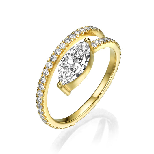The Marquise Pavé Embrace Ring