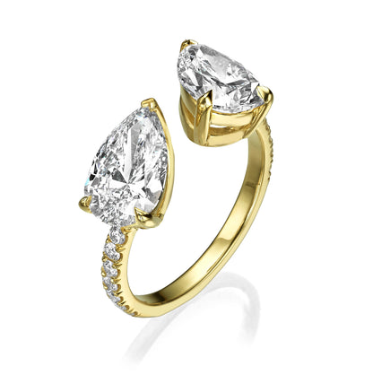 Double Pear-Shape Ring